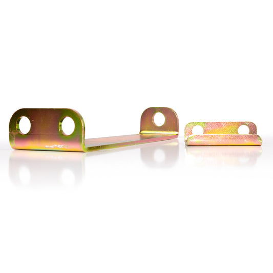 E-Stopp brake cable junction bracket end-on on white background