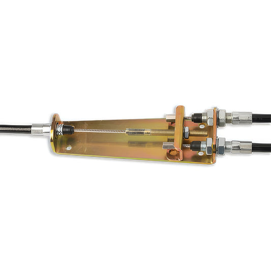 E-Stopp brake cable junction bracket showing brake cables attached