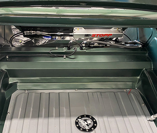 E-Stopp actuator installed in the trunk of the Ringbrothers 1968 Cougar