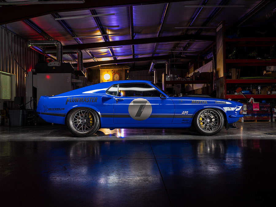 Side view of the Ringbrothers custom 1969 Mustang